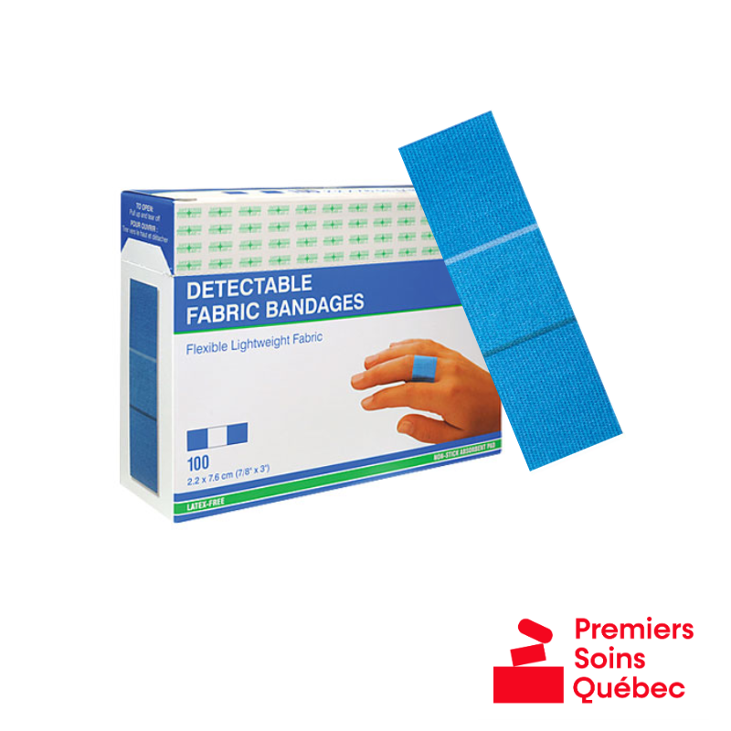 Pansements adhésifs détectables en tissu tout usages