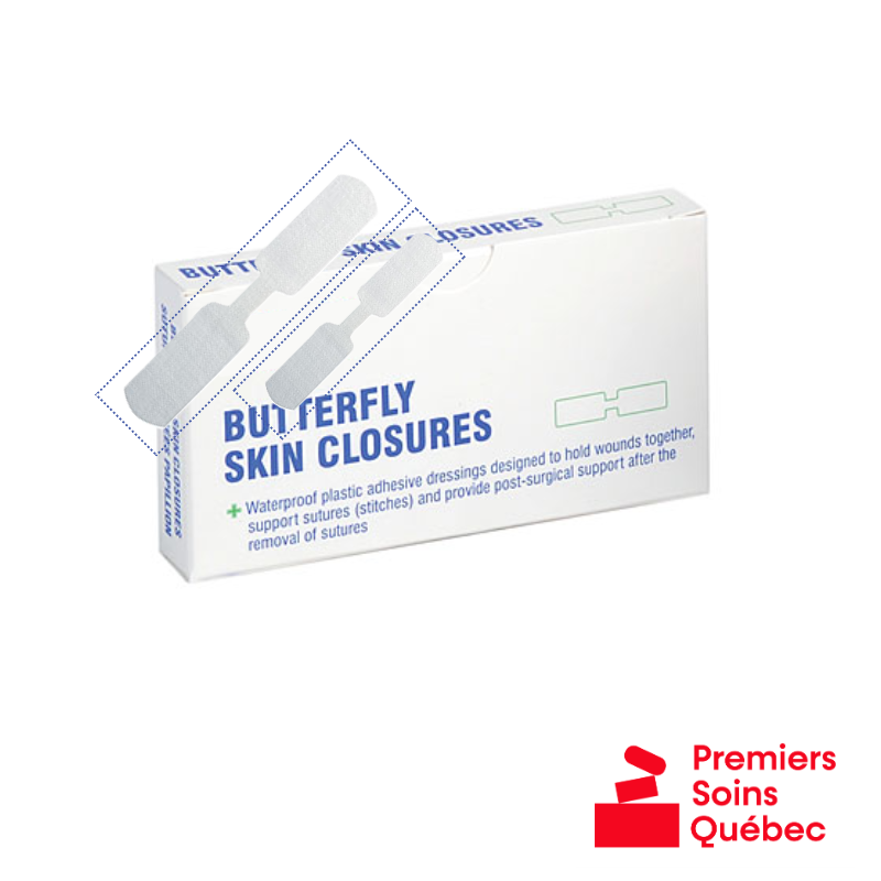 Pansements papillons assortis pour sutures