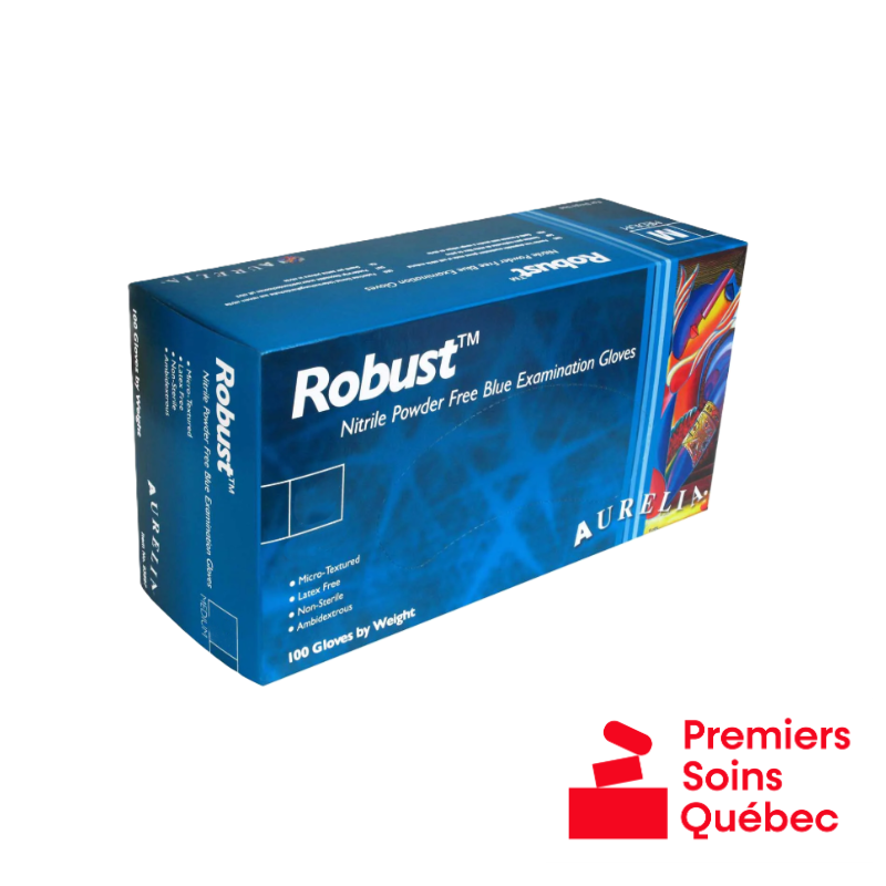Gants en nitrile bleu