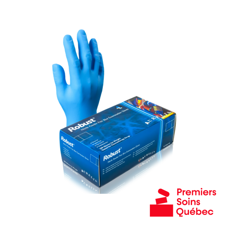 Gants en nitrile bleu