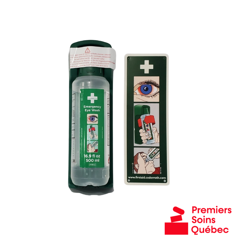 Support mural pour bouteille de solution oculaire