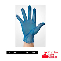 Gants en vinyl bleu