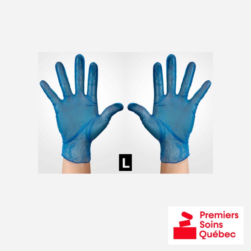 Gants en vinyl bleu